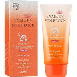 JIGOTT Крем сонцезахисний для обличчя з муцином равлика 70 мл /Snail Uv Sun Block Cream SPF50+