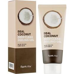 Farm stay Гель-пілінг для обличчя з екстрактом кокосу 100 мл Real Coconut Deep Clear Peeling Gel