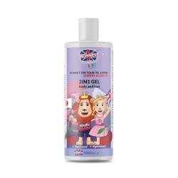 RONNEY Гель дитячий для миття волосся і тіла 2в1 з ароматом вишні 300 мл/KIDS ON TOUR TO JAPAN