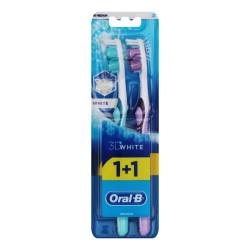 Oral-B Зубна щітка 1+1 3D White відбілююча 40 середня~
