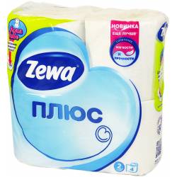 Туалетний папір Zewa Plus білий 4шт 2шар.