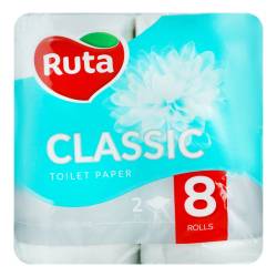 Туалетний папір Ruta білий 8 рулонів