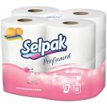 Туалетний папір SELPAK SPA кольоровий з аром. пудри 8шт*