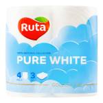 Туалетний папір Ruta Pure White білий 3-шар 4 шт