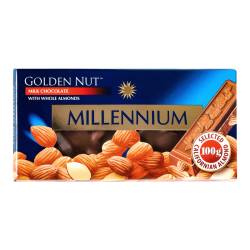 Шоколад Millennium Gold з цілим горіхом молочний мигдаль 100г