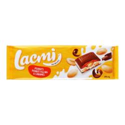 Шоколад Lacmi молочний з арахісом і карамельно-арахісовою начинкою 295г Рошен