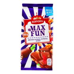 Шоколад  молочний Мax Fun з мармеладом, 150г, Корона