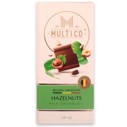 Шоколад бельгійський молочний з фундуком 100г Multico