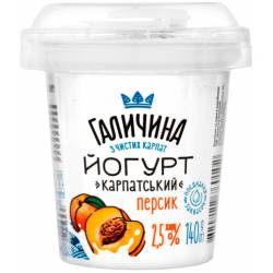 Йогурт Персик  2.5% 140г ст. Галичина