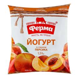 Йогурт персик 1.5% 400г Ферма