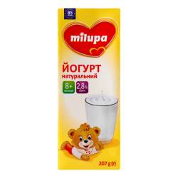 Йогурт з біфідобактеріями Milupa натуральний 2,8% 207г Данон