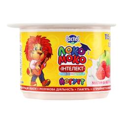 Йогурт малина-яблуко з комплексом Інтелект, кальцієм та вітаміном D3 1,5% 115г ст. Локо Моко