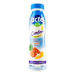 Йогурт безлактозний з нап. ананас з пребіотиком лактулози 1,5% 290г пл. ТМ Лактель