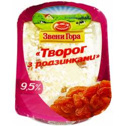 Сир кисломол. з родзинками "Домашній" 9.5% 200г ван. Звенигора