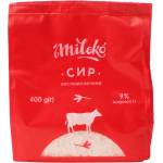 Сир кисломолочний 9%  400г п/е ТМ "Mileko"