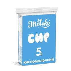 Сир кисломолочний 5% 200г флоупак ТМ "Mileko"