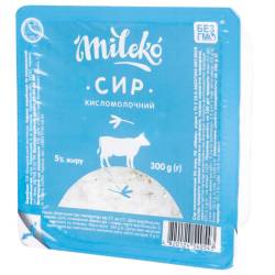 Сир кисломолочний 5% 300г ван.ТМ "Mileko"