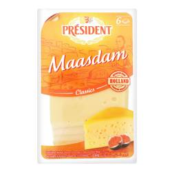 Сир твердий Маасдам 45% 150г слайс President