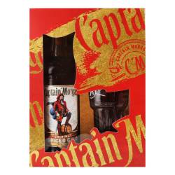 Алкогольний напій на основі Карибського рому Captain Morgan Spiced Gold 0,7 л. зі склянкою