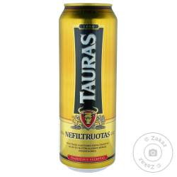 Пиво Tauras Nefiltruotas 0.568 з/б Литва