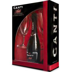 Вино ігр. Asti, Canti  + 2 келихи біле. сол 7% 0,75л Італія
