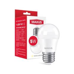 Лампа світлодіодна MAXUS  G45 5W 3000K 220V E27 1-LED-741