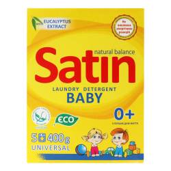 Порошок для прання дитячих речей Satin Organic Balance 400 гр