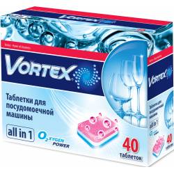 Таблетки для посудомийних машин Vortex All in one 40шт