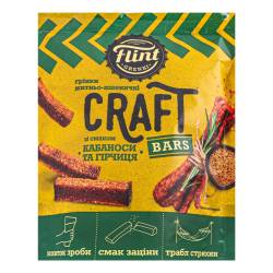 Грінки житньо-пшеничні зі смаком «Кабаноси та гірчиця» 90 г ТМ Flint Craft Grenki